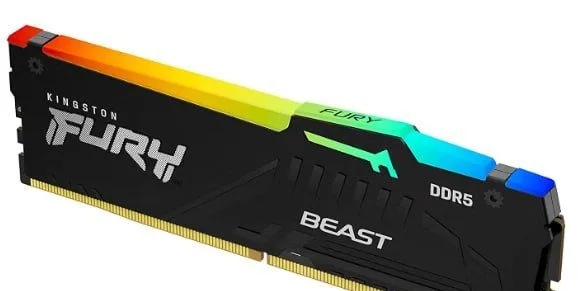 Amazon  Kabum - Kingston Módulo único de memória para jogos de desktop Fury Beast DDR5 RGB 8GB 5600MTs DDR5 CL40 DIMM - KF556C40BBA-8