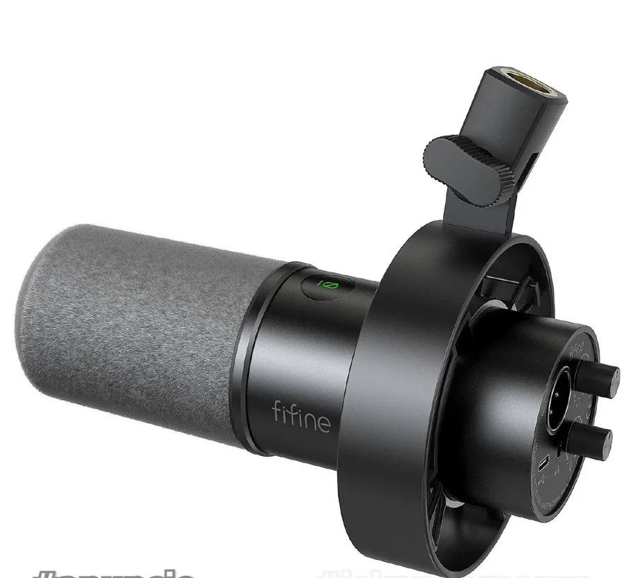 Microfone K688 dinâmico XLR de gravação FIFINE com monitoramento em tempo real