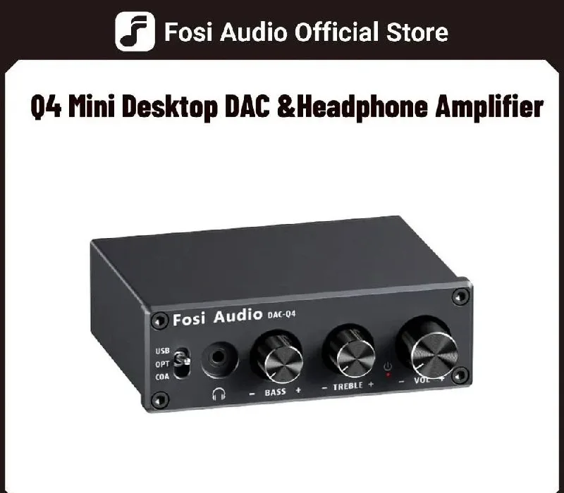 Fosi audio q4 mini estéreo usb gaming dac  amplificador