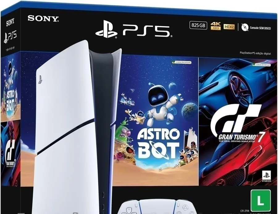 PlayStation5 Slim Digital 825GB  Pacote ASTRO BOT e Gran Turismo 7 PS5