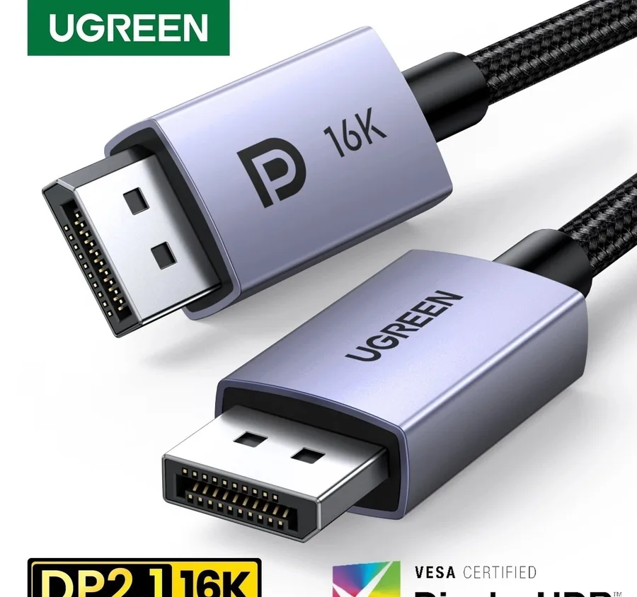 Cabo DisplayPort DP 2.1 UGREEN 4K, 8K, 16K 80Gbps VESA  HDR10