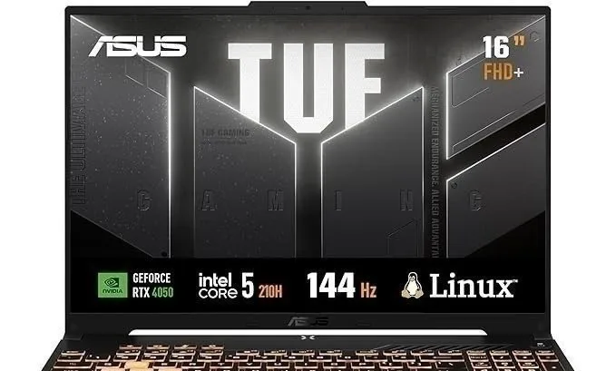 ASUS TUF Gaming F16 Intel Core 5, RTX 4050, 8 GB, 512 GB SSD, KeepOS,16.0 FHD, Mecha Gray - FX607VU-RL054