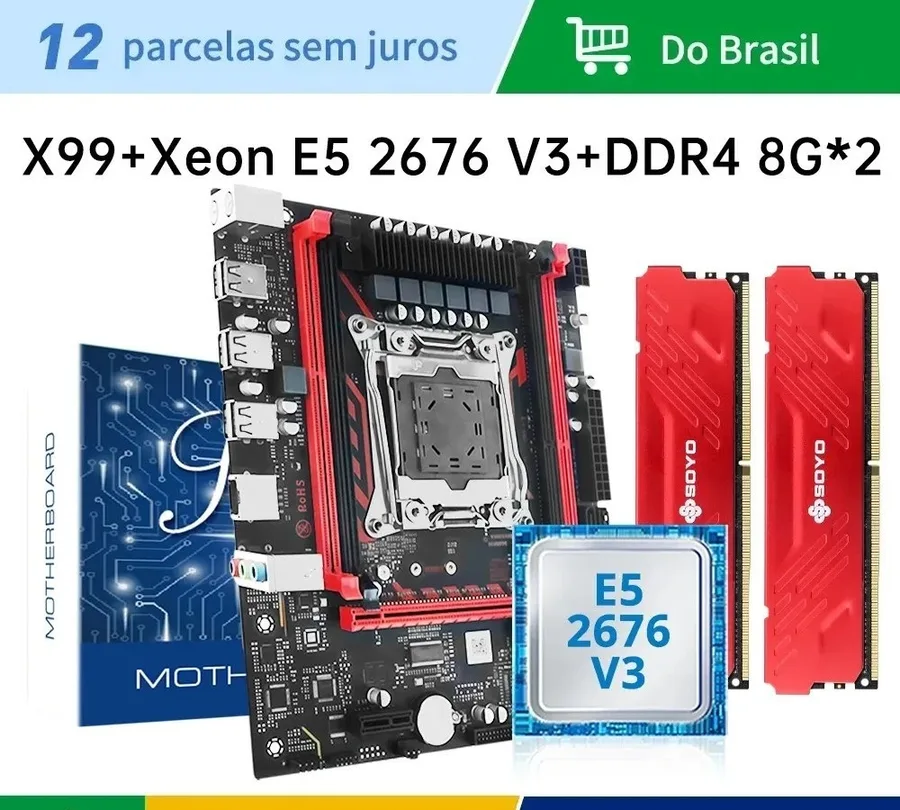 Kit X99 MOUGOL  Xeon 2676v3  2x8GB DDR3