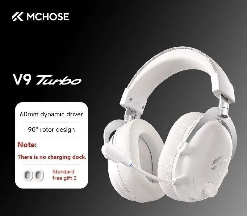Mchose V9 Turbo Headset Sem Fio, Drivers 60mm, 2000mAh, 309g
