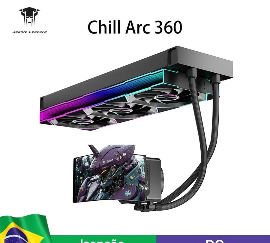 Water Cooler Jungle Leopard Chill Arc 360 6,67 Polegadas Curva Amoled Tela Magnética, Preto e Branco