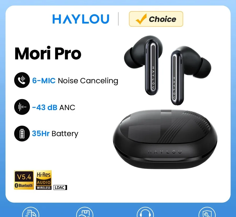 Haylou Mori Pro, cancelamento de ruído Anc 43db