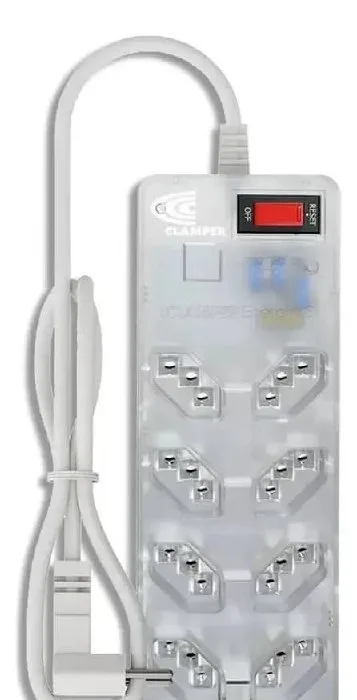 Filtro de Linha Clamper Energia 8 Tomadas Bivolt, com DPS e Proteção LCF Transparente