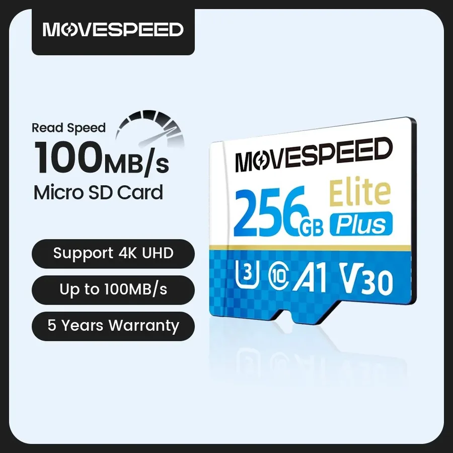 Cartão de Memória Flash de Alta Velocidade MOVESPEED Micro SD T300 U3 Mini SD 100 MBs 64GB SDXC TF para Câmeras e Drones