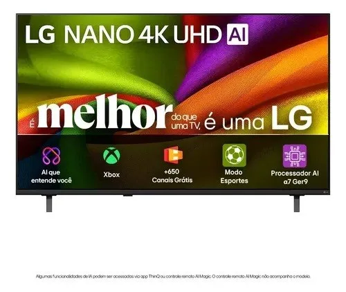 Smart TV 4K 50 LG NANO UHD AI NU850 2026 Processador α7 Ger9 HDR10 Xbox Bluetooth Wi-Fi AI Search Google Gemini webOS 26 - 50NU850BPSA