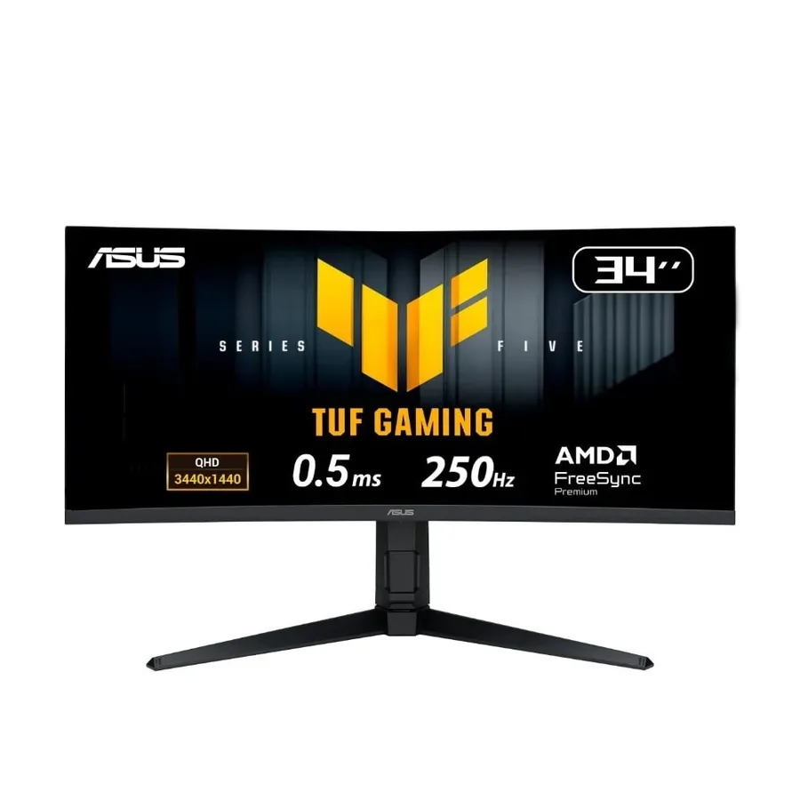 Monitor Gamer Curvo Asus Tuf 34 Wqhd 250Hz 0 5Ms Fast Va Freesync Premium Altura Ajustavel Som Integrado Preto Vg34Wqml5A
