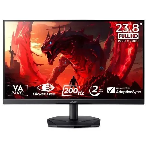 Monitor Gamer Acer Nitro 23.8 200hz 2ms FHD HDMI VA KG241Y-X3Bip Preto