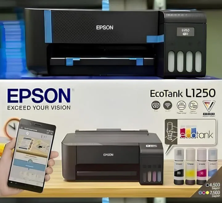 Impressora Epson Ecotank L1250 Tanque De Tinta Wi-fi Usb Preto Bivolt