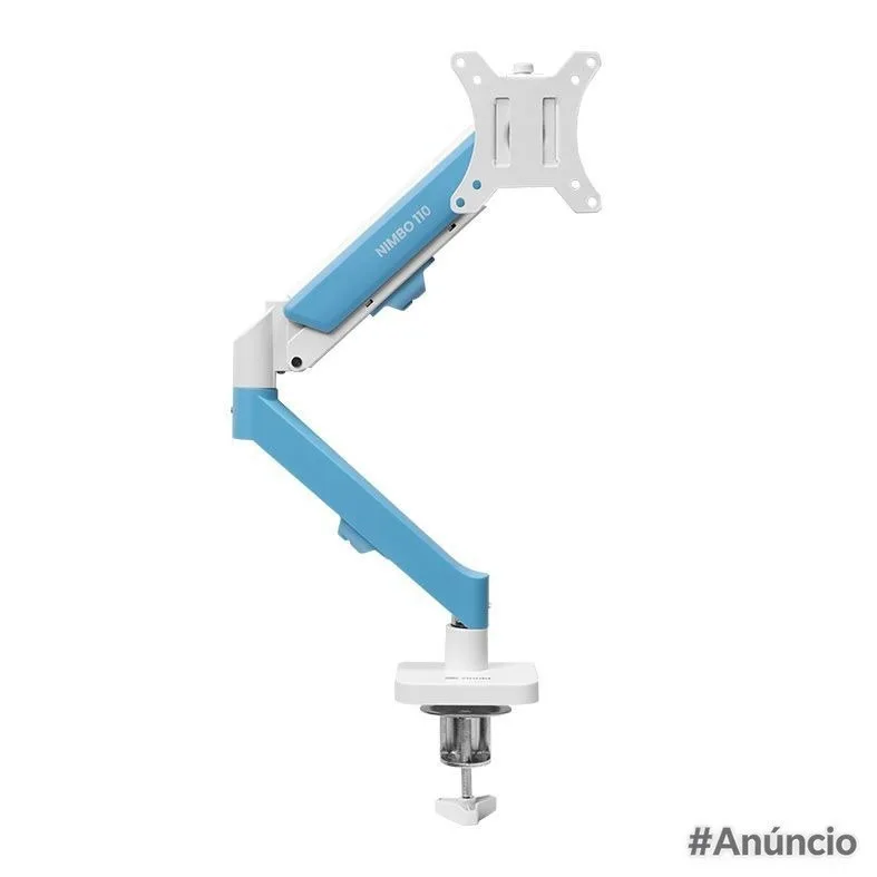 Suporte Articulado Para Monitor Zinnia Nimbo 110 Soft Blue Edition, 17 Pol a 32 Pol, Branco, ZNO-SBLUE110-WL01