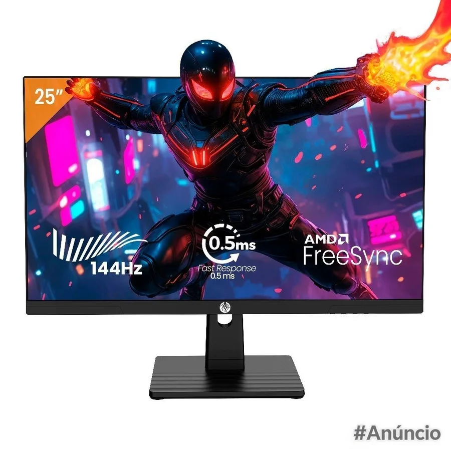Monitor Gamer Haiz 25 144hz 0.5ms 1920x1080 HDR10 Resolução FHD HDMIDP Painel IPS VESA Alta Taxa de Atualização