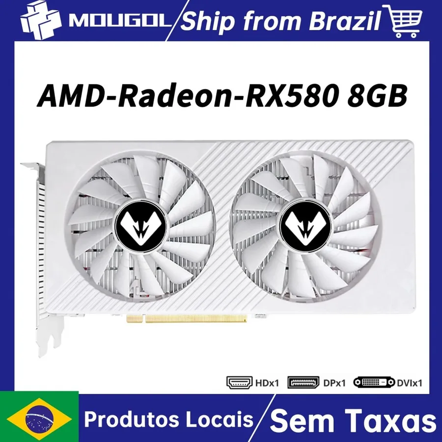 RX 580 8GB Placas de Vídeo MOUGOL AMD Radeon Series RX580 Usada