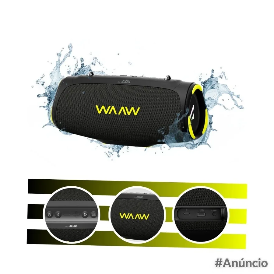 Caixa de Som Bluetooth BOOMBOX BOOM 110 40W RMS IPX7 WAAW by ALOK