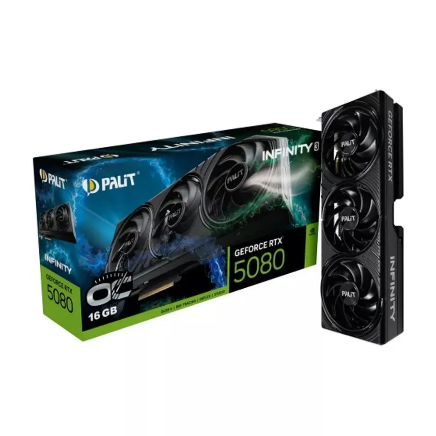 Placa de Video GeForce NVIDIA PALIT RTX 5080 16GB INFINITY 3 OC 3X - 256 BITS - HDMI3X DP - NE75080U19T2-GB2035S