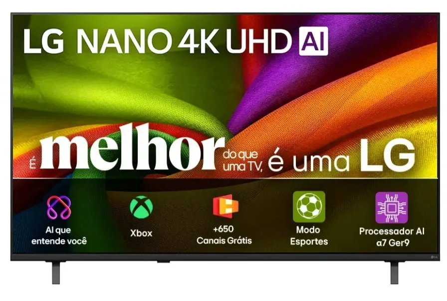 Smart TV 4K 65 LG NANO UHD AI NU850 2026 Processador α7 Ger9 HDR10 Xbox Bluetooth Wi-Fi AI Search Google Gemini webOS 26 - 65NU850BPSA