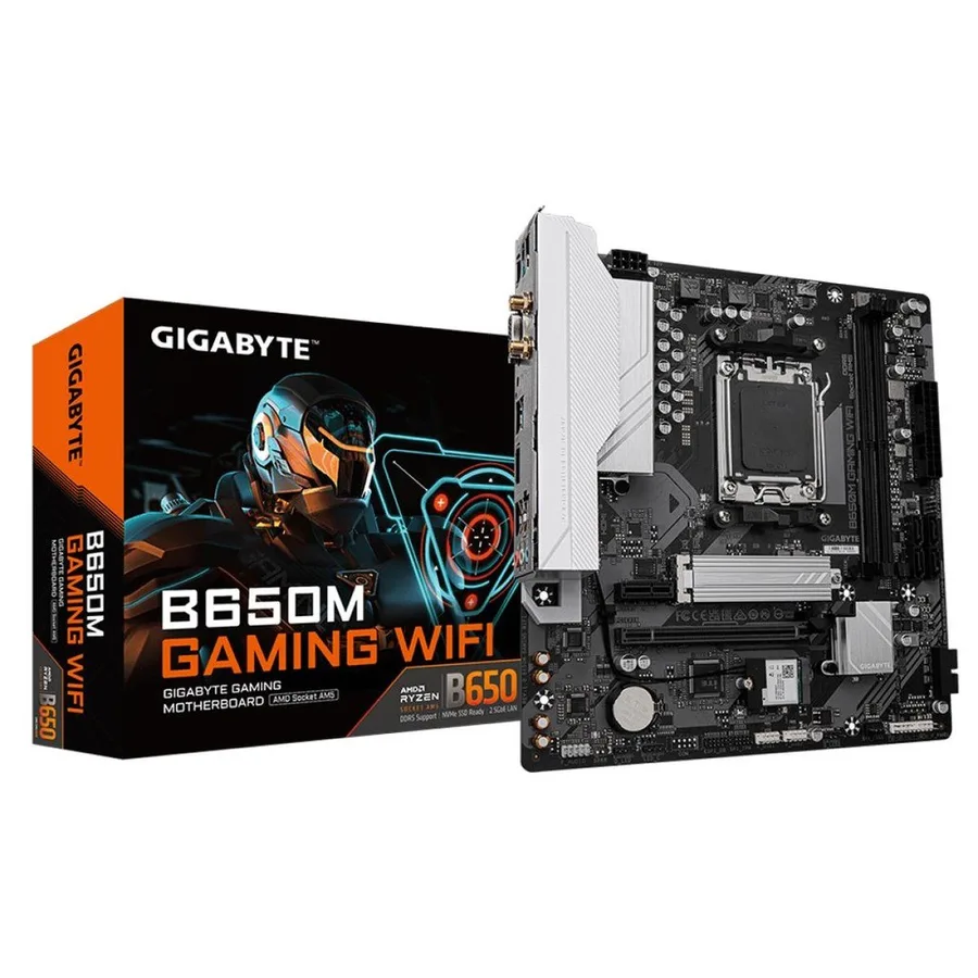 Placa Mãe Gigabyte B650M Gaming WIFI, Chipset B650, AM5, M-ATX, DDR5, B650M GAMING WIFI rev. 1.0