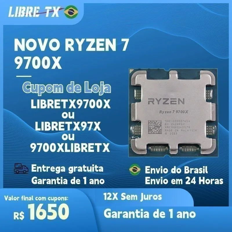 Processador AMD Ryzen 7 9700X OEM Novo