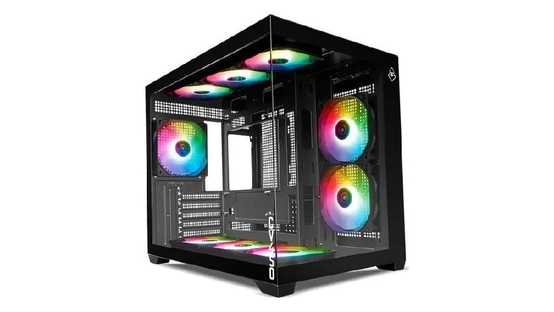 Gabinete Gamer Mancer CV450, Mini-Tower, Lateral de Vidro, Com 9 Fans, Preto, MCR-CV4509F-BK