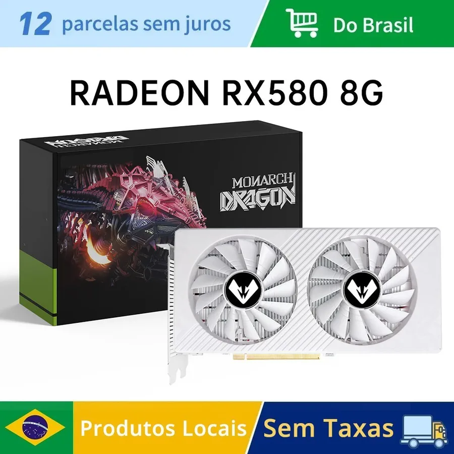 Placa de video RX580 8G 8Pin