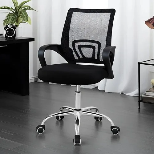 Cadeira Escritório Delest Oc001 Tela Mesh Giratória Ergonomica Preto 120kg