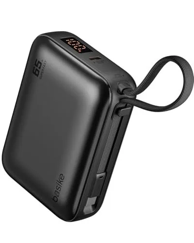 Basike Power Bank 65W, Carregador Portátil Universal 20000mAh Cinza