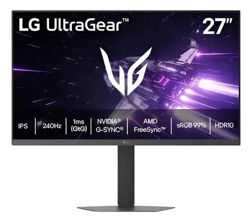 LG UltraGear Monitor Gamer 27 IPS 240Hz 1ms GtG Full HD 1920x1080 sRGB 99 HDMI 2.0 NVIDIA G-SYNC AMD FreeSync Premium, Preto - 27G440A