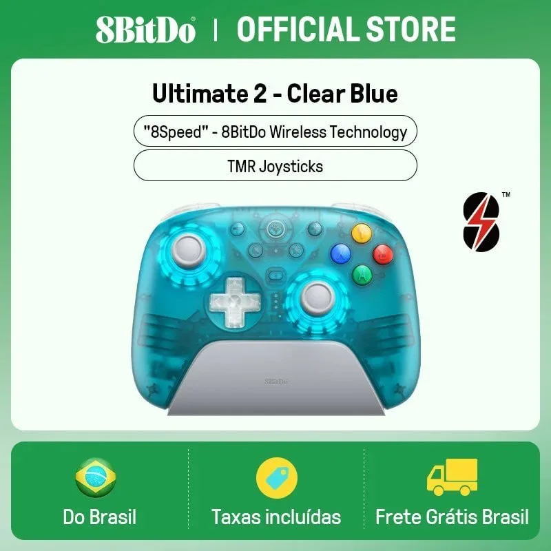 Controle 8BitDo Ultimate 2 - Clear Blue