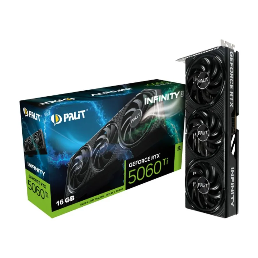 Placa de Vídeo Palit NVIDIA GeForce RTX 5060 Ti Infinity, 16GB GDDR7 - NE7506TS19T1-GB2061S
