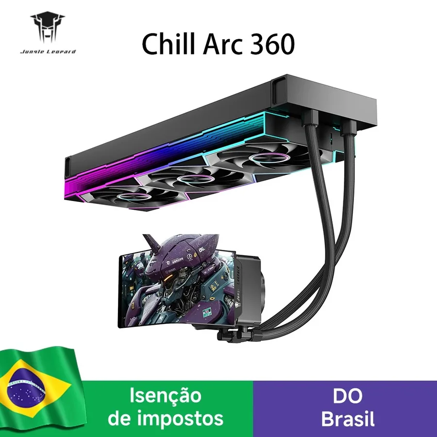 Water Cooler Jungle Leopard Chill Arc 360 6,67 Polegadas Curva Amoled Tela Magnética, Preto e Branco