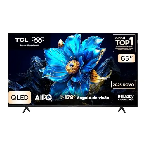 Smart TV TCL 65 Polegadas QLED 4K P7K WiFi Bluetooth Google TV HDR10 Dolby Atmos Dolby Vision 65P7K
