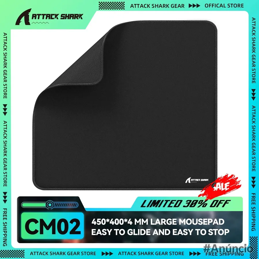 Mousepad Attack Shark Cm02, base de borracha antiderrapante 450x400x4mm
