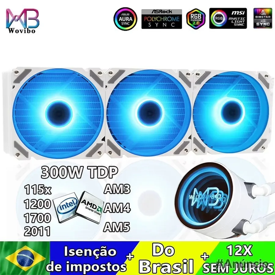 Refrigerador de água Wovibo 360mm ARGB
