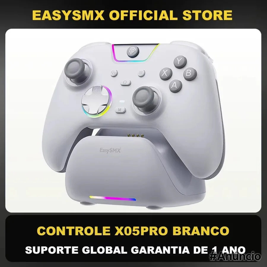 Controle Sem Fio EasySMX X05Pro com Base de Carregamento, Botões Silenciosos, Bateria de 1000mAh, 3 Modos para SwitchPCCelularSteam 44