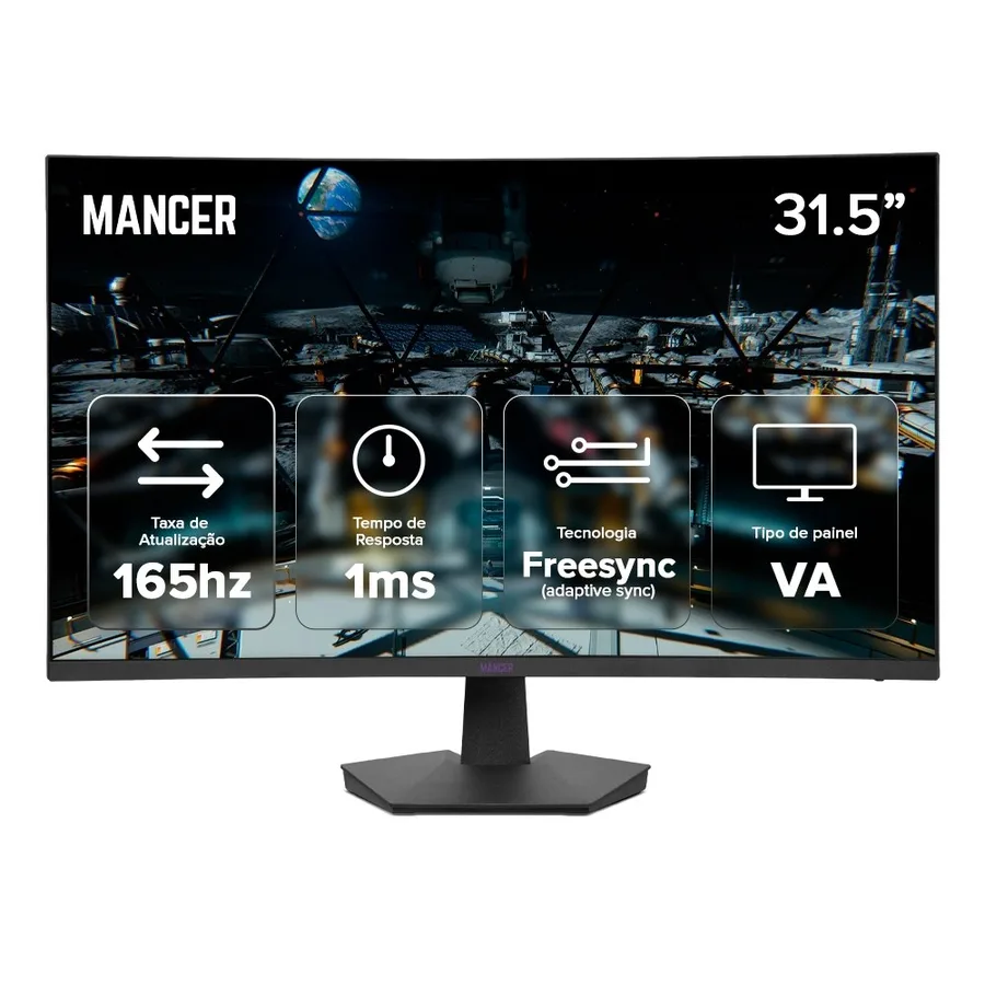 Monitor Gamer Mancer Valak UZ3, 31.5 Pol, VA, Curvo, FHD, 1ms, 165Hz, HDMIDP, MCR-VLKUZ3-BL01