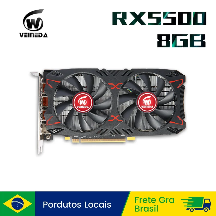 Placa de Vídeo Veineda RX 5500 8GB GDDR6 128Bit 8pin PCI-E 4.08 GPU RX 5500