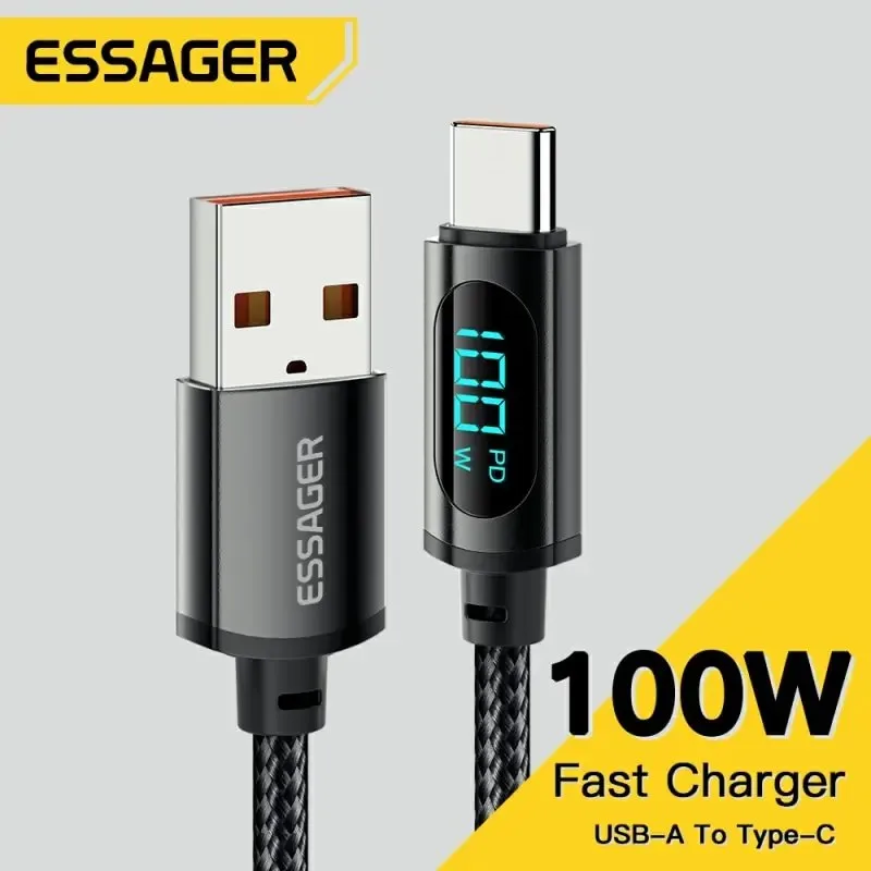 8x Cabo Essager USB Tipo C, Carregamento Rápido, Cabo de Dados, Cabo de Fio, Huawei, Honor, Xiaomi, Samsung, Super Charge, 100W 202192403