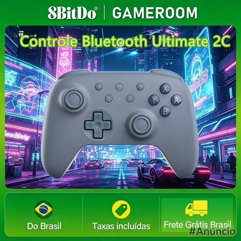 Controle Bluetooth 8BitDo Ultimate para Switch 2, Gamepad Sem Fio com Joystick de Efeito Hall para Nintendo Switch, OLED 44