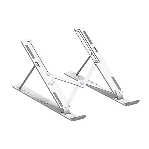 Suporte de Mesa Portátil para NotebookLaptop de 10 a 17,3, 10 Níveis de Regulagem, Dobrável, Inclui Bolsa de Transporte, Branco, NTB8520W, ELG