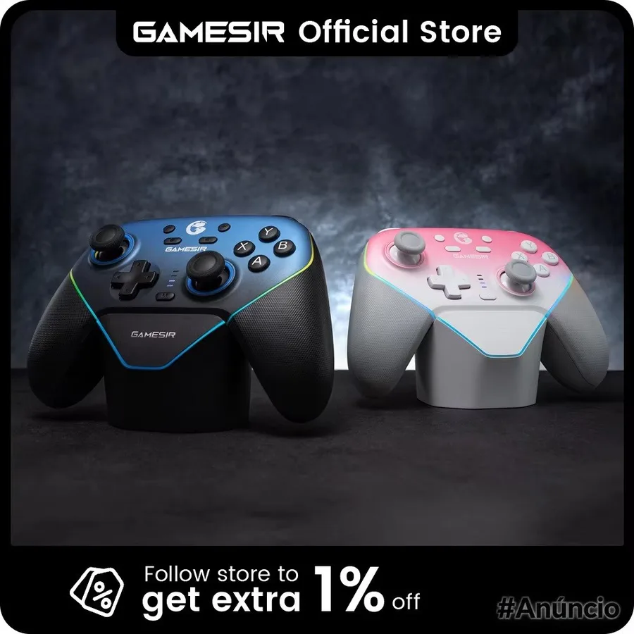 Controle Gamesir Super Nova Controle Com Dock sem fio Hall Effect, 1000mAh, Gatilho com ajuste, Girosópio, Faceplate rem