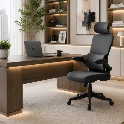 Cadeira Escritório Ergonômica Mesh Ajustável Sup.lombar Nr17 Preto Espuma De Alta Densidade