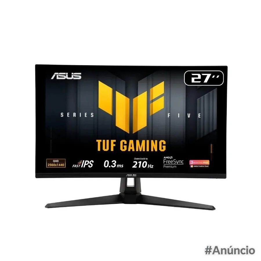 Monitor Gamer Asus Tuf 27 Qhd 210Hz 0 3Ms Fast Ips G Sync Comp Freesync Premium Hdr10 Som Integrado Vg27Aq5A
