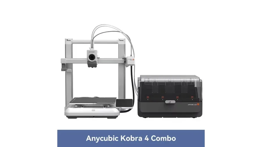 ANYCUBIC KOBRA 4  KOBRA 4 COMBO 3D PRINTER  Impressão ultra rápida de 600mms  Combo suporte até 8 cores, secador de filamento Ace 2 Pro
