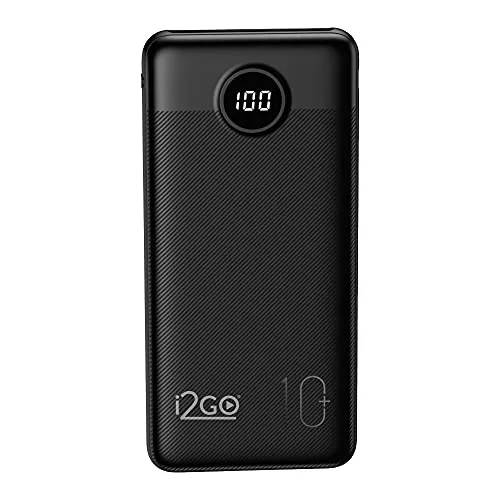 I2GO, Carregador Portátil Power Bank Ultra Rápido 10000mAh, Power Delivery 20W, 2 Saídas USB  1 SaídaEntrada USB-C, Preto, i2GO PRO