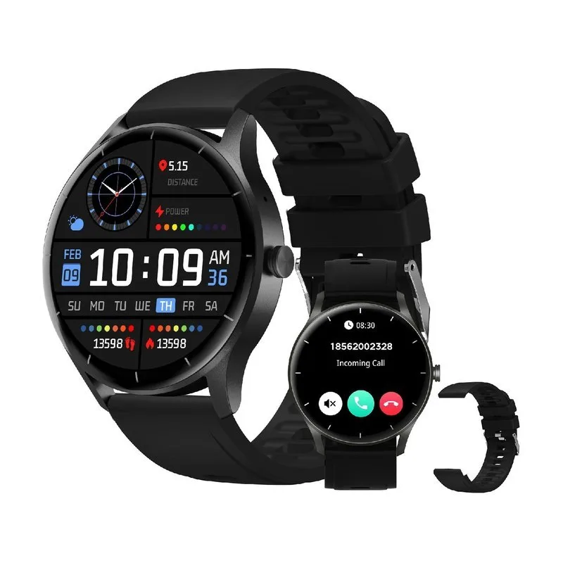 Smartwatch PEJE ZW02 com Chamadas, Pulseira Extra e 123 Modos Esportivos