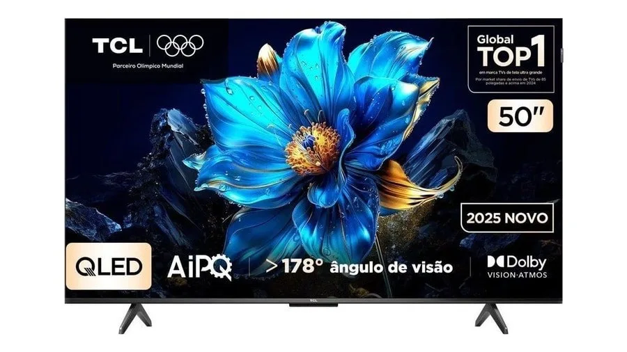 Smart TV 50 50P7K 4K QLED UHD 60Hz com Sistema Operacional Google TV TCL