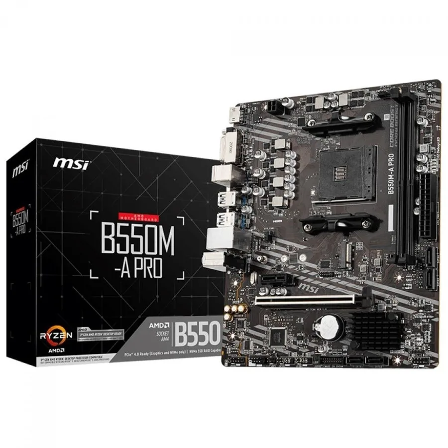 Placa Mãe MSI B550M-A PRO - AMD Ryzen AM4 - DDR4 - Matx - M.2 - Hdmidvi