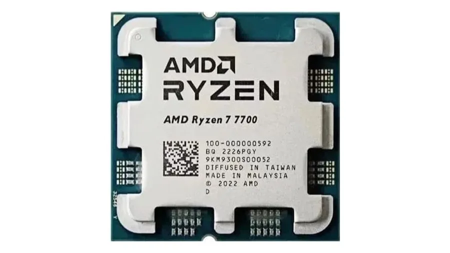 Processador AMD Ryzen 7 7700, 3.8GHz 5.3GHz Max Turbo, Cache 40 MB, 8 Núcleos, 16 Threads, AM5, Com Vídeo Integrado
